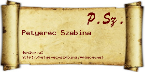 Petyerec Szabina névjegykártya